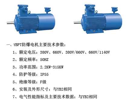 YBPT變頻防爆電機(jī)主要技術(shù)參數(shù)，如圖所示